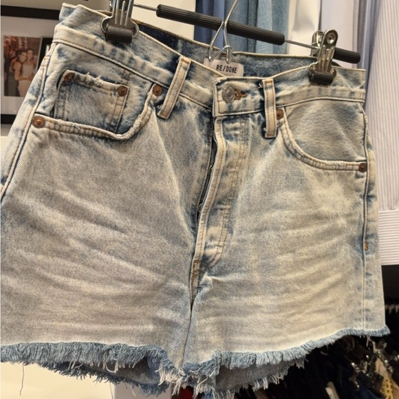 Redone denim shorts. Light wash - Picture 2 of 3